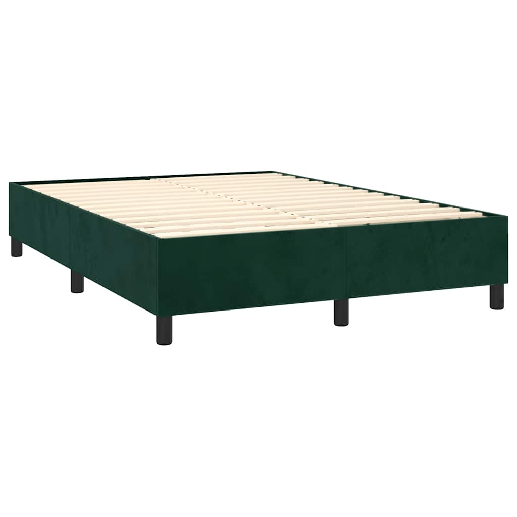 Boxspring met matras en LED fluweel donkergroen 140x190 cm is nu te koop bij PeponiXL, paradijselijk wonen!