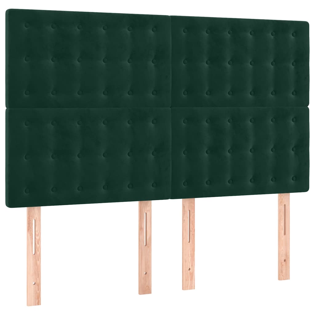 Boxspring met matras en LED fluweel donkergroen 140x190 cm is nu te koop bij PeponiXL, paradijselijk wonen!