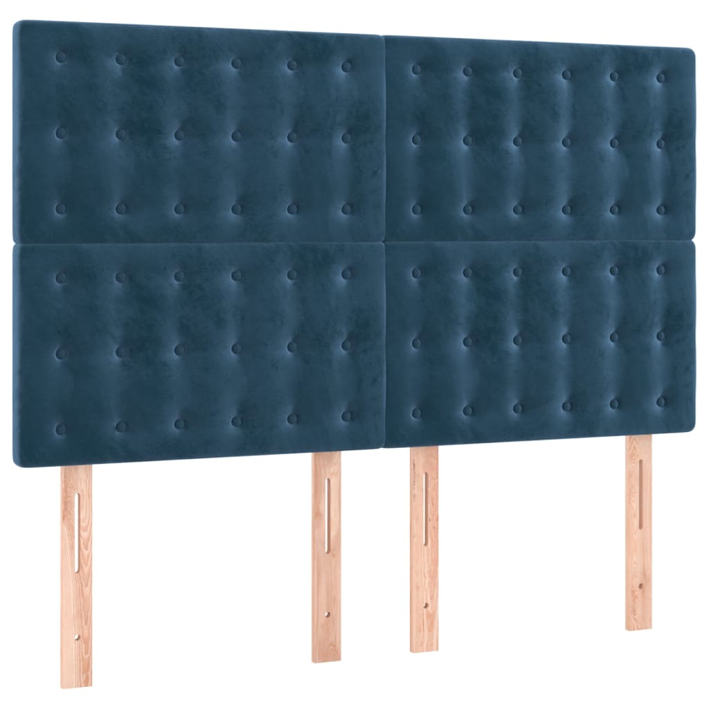Boxspring met matras en LED fluweel donkerblauw 140x190 cm is nu te koop bij PeponiXL, paradijselijk wonen!