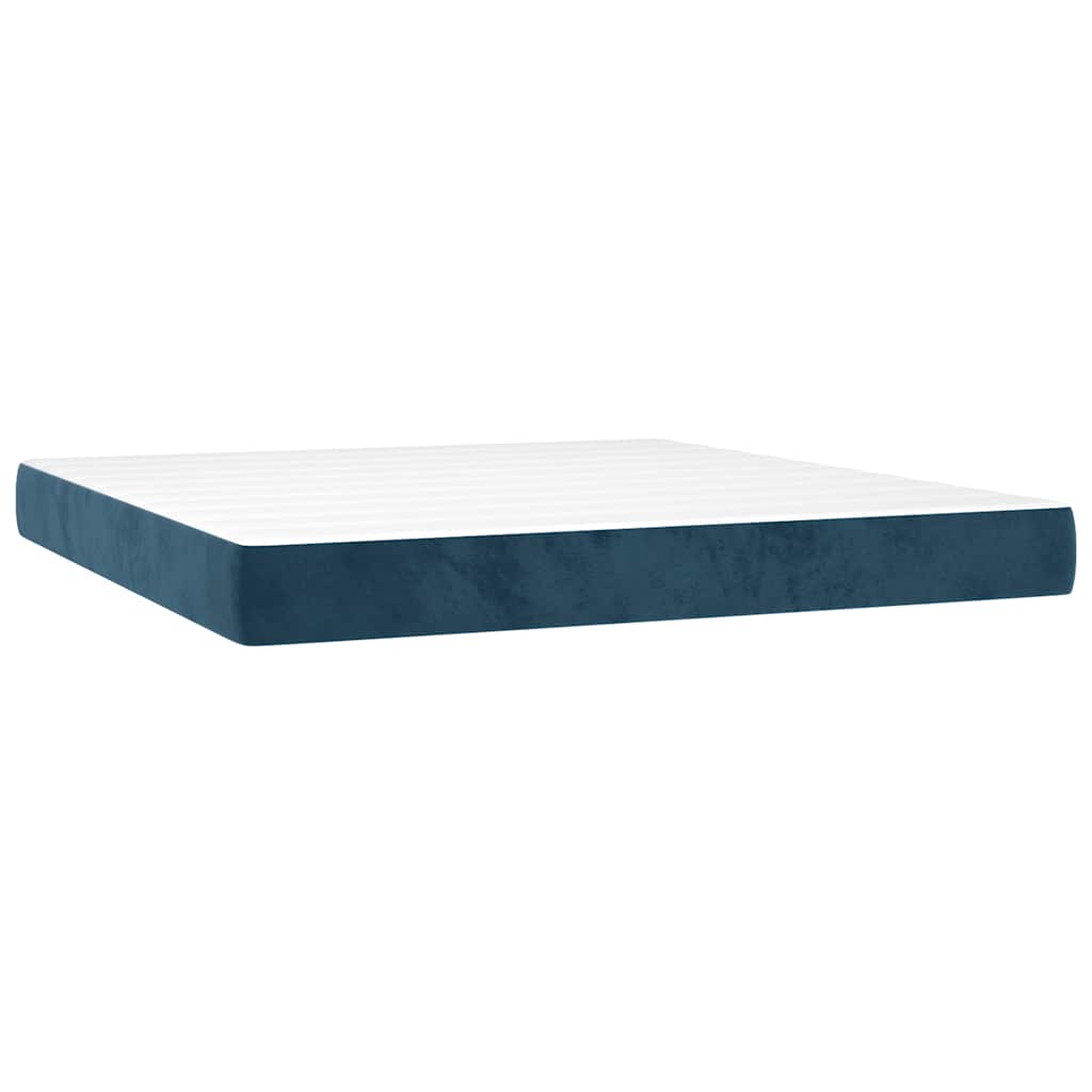 Boxspring met matras en LED fluweel donkerblauw 180x200 cm is nu te koop bij PeponiXL, paradijselijk wonen!