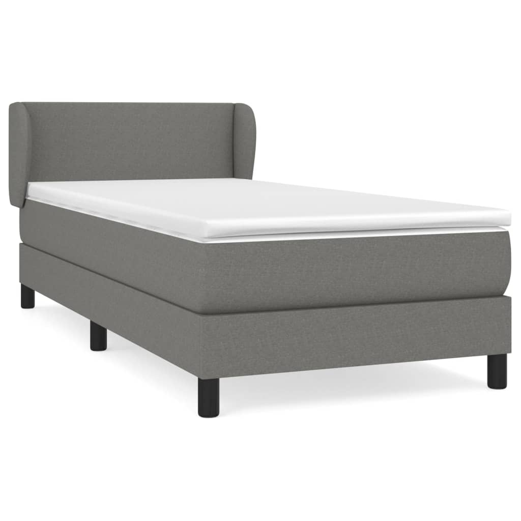 Boxspring met matras stof donkergrijs 80x200 cm is nu te koop bij PeponiXL, paradijselijk wonen!