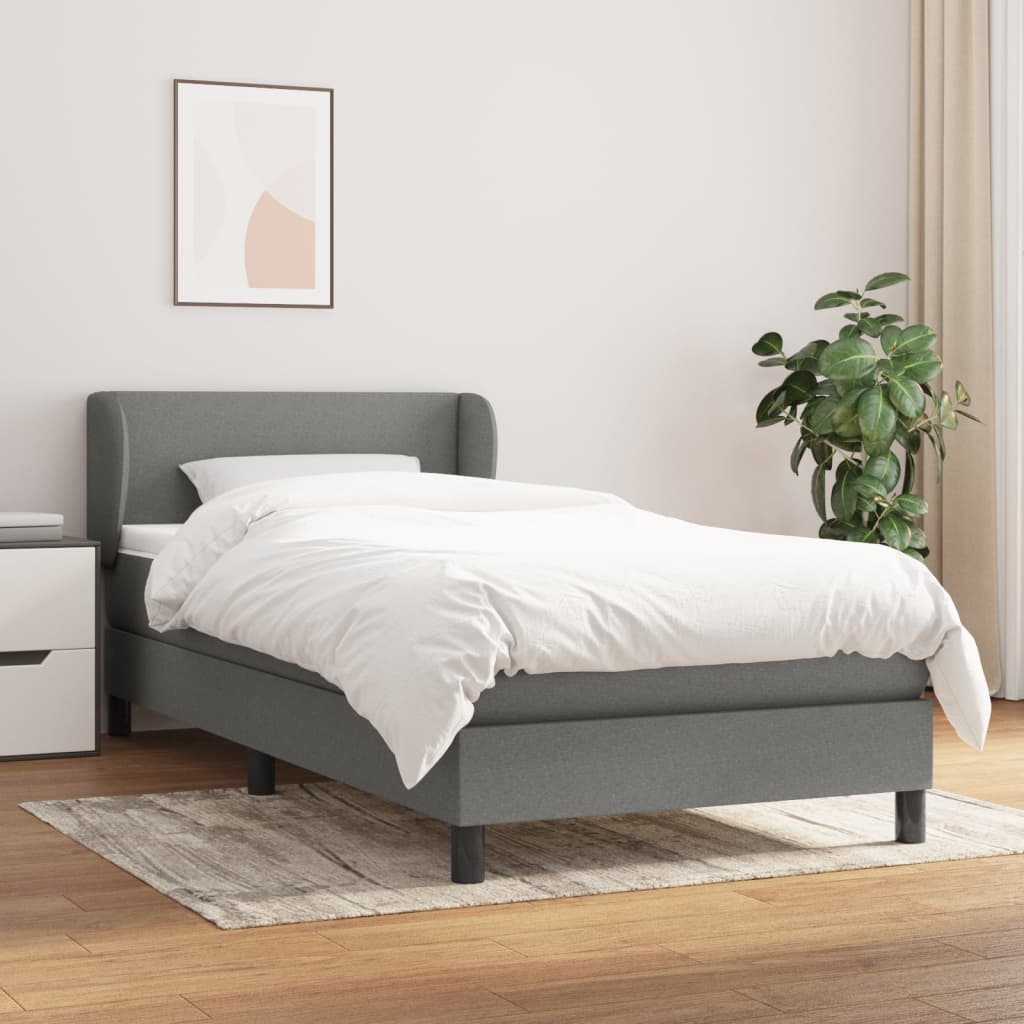 Boxspring met matras stof donkergrijs 80x200 cm is nu te koop bij PeponiXL, paradijselijk wonen!