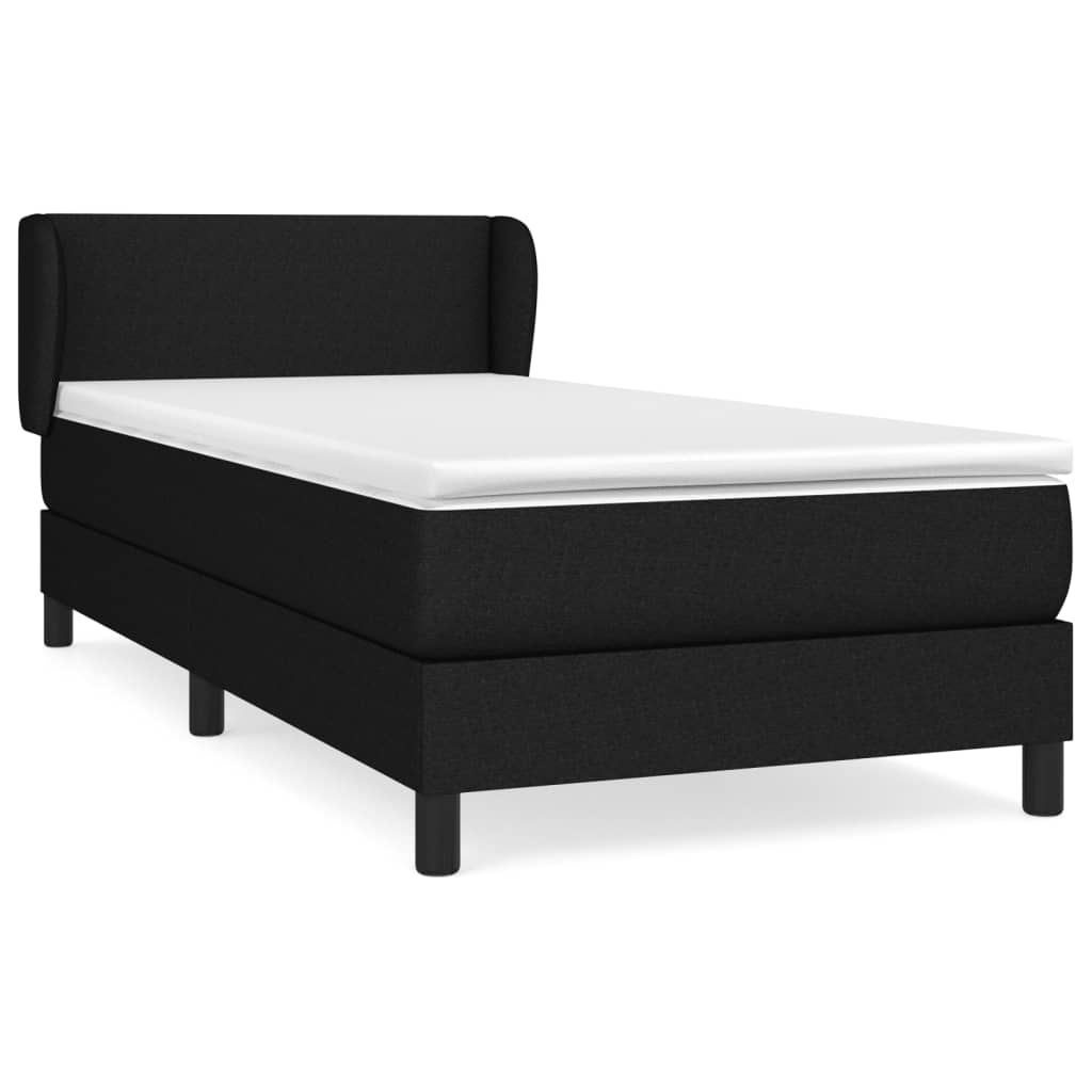 Boxspring met matras stof zwart 80x200 cm is nu te koop bij PeponiXL, paradijselijk wonen!