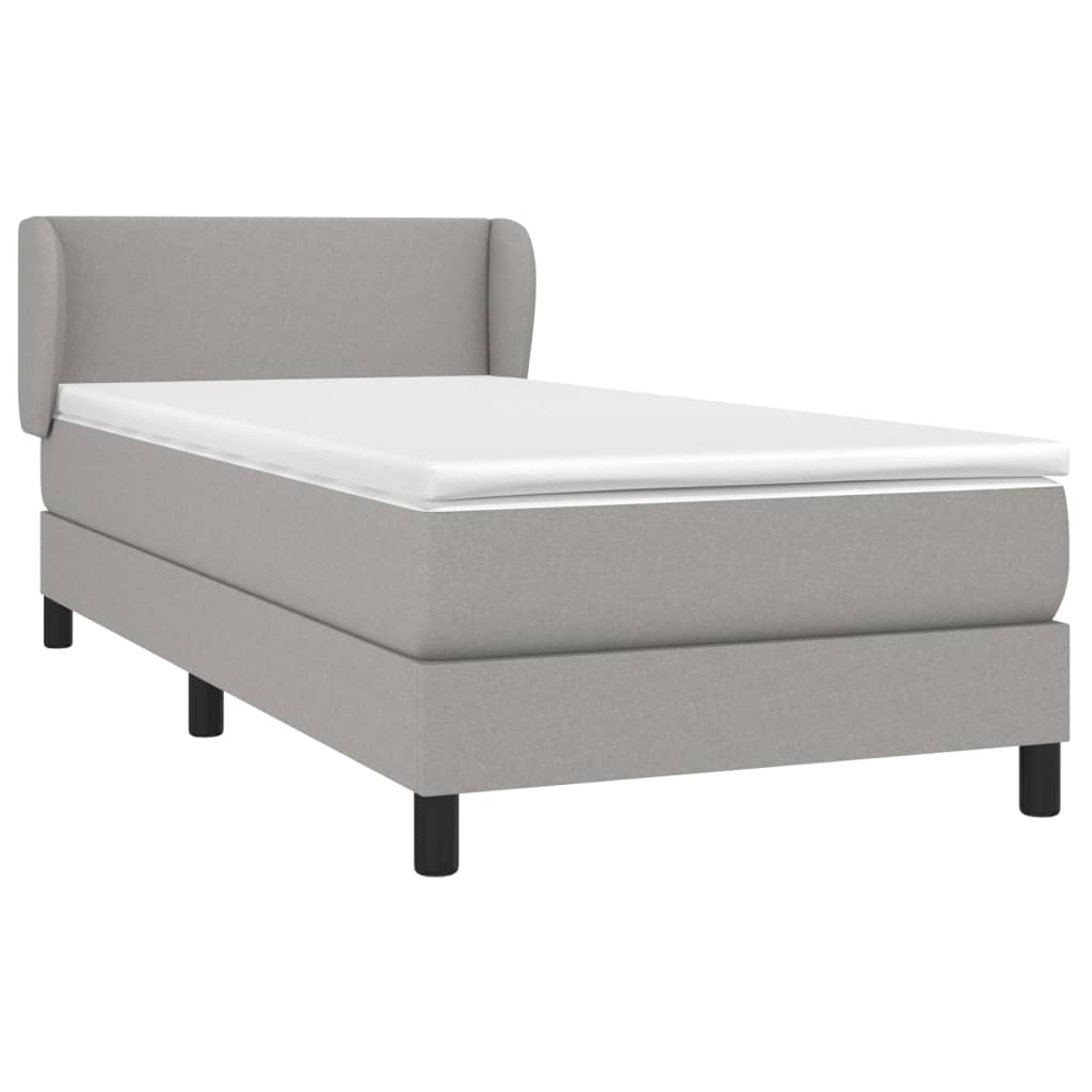 Boxspring met matras stof lichtgrijs 90x190 cm is nu te koop bij PeponiXL, paradijselijk wonen!
