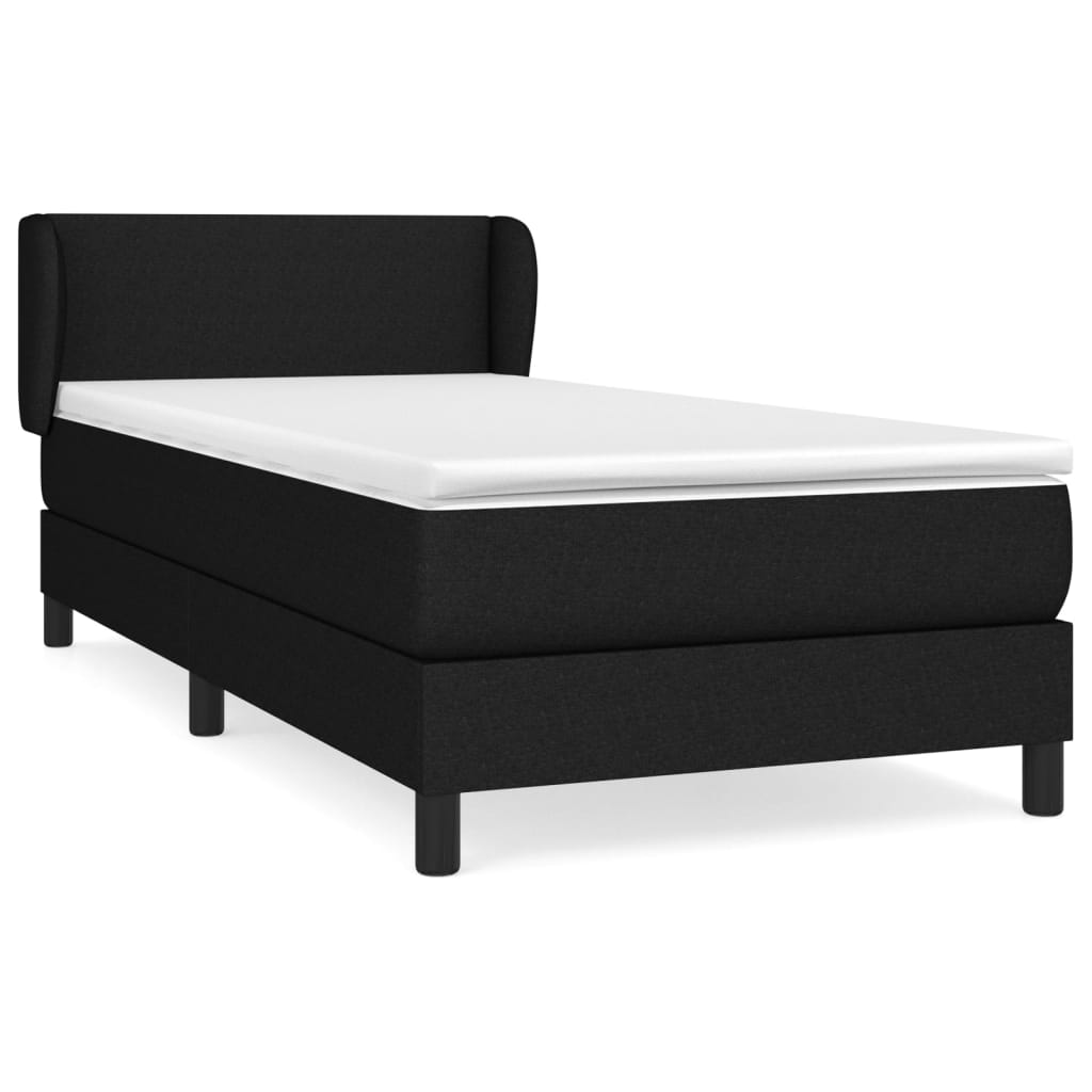 Boxspring met matras stof zwart 90x200 cm is nu te koop bij PeponiXL, paradijselijk wonen!