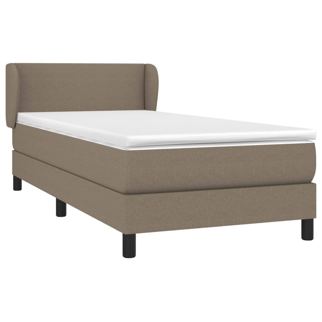 Boxspring met matras stof taupe 90x200 cm is nu te koop bij PeponiXL, paradijselijk wonen!