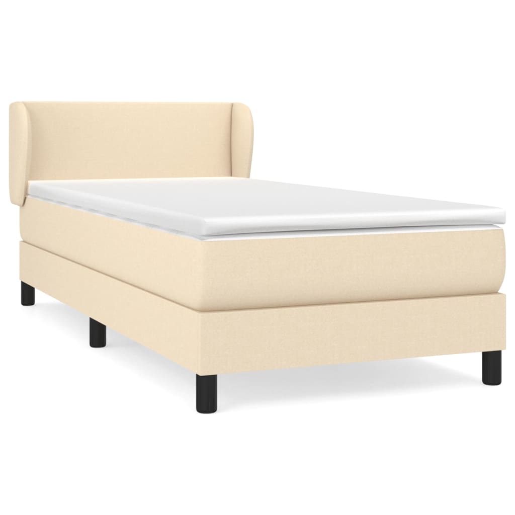 Boxspring met matras stof crèmekleurig 100x200 cm is nu te koop bij PeponiXL, paradijselijk wonen!