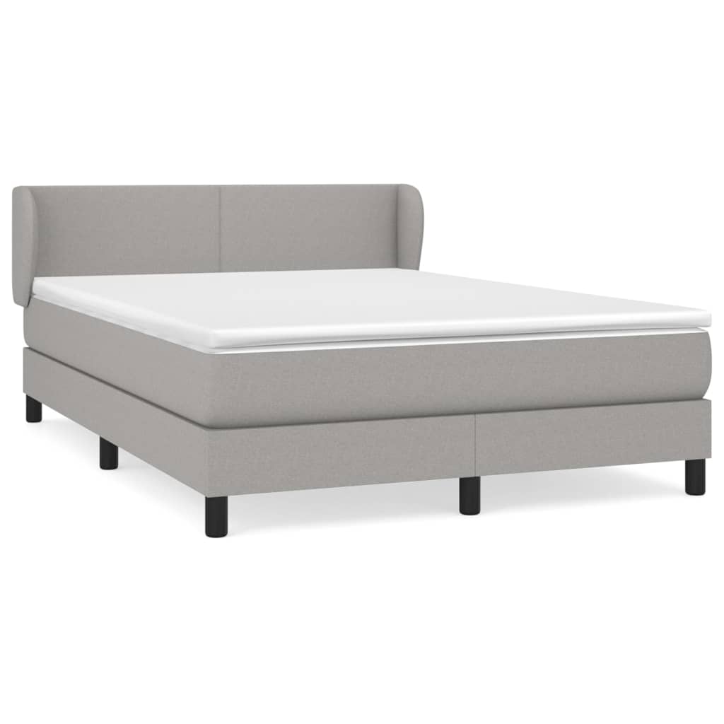 Boxspring met matras stof lichtgrijs 140x190 cm is nu te koop bij PeponiXL, paradijselijk wonen!