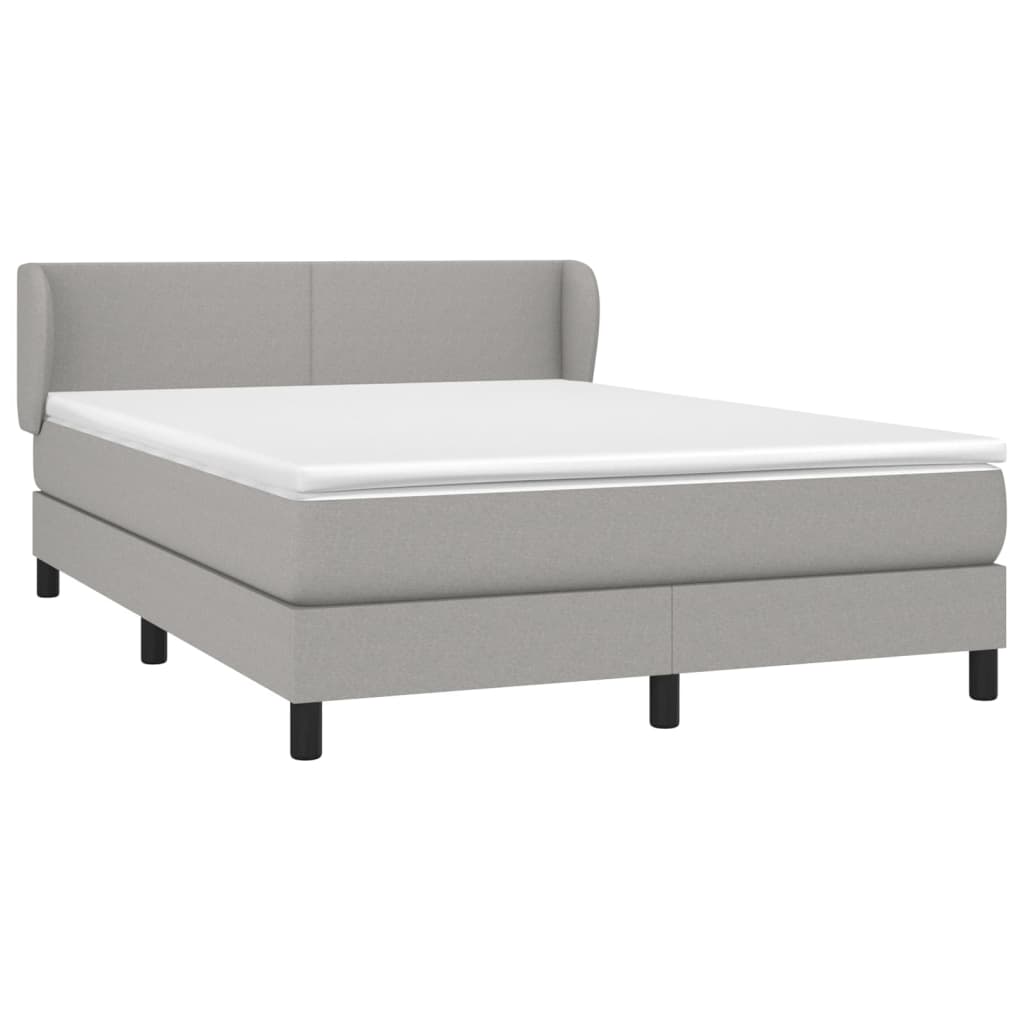 Boxspring met matras stof lichtgrijs 140x190 cm is nu te koop bij PeponiXL, paradijselijk wonen!