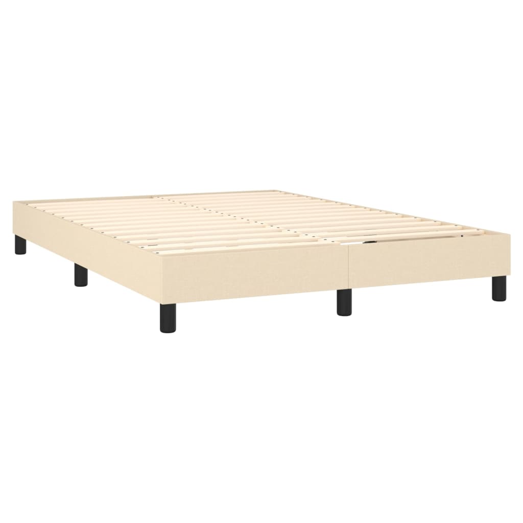 Boxspring met matras stof crèmekleurig 140x200 cm is nu te koop bij PeponiXL, paradijselijk wonen!