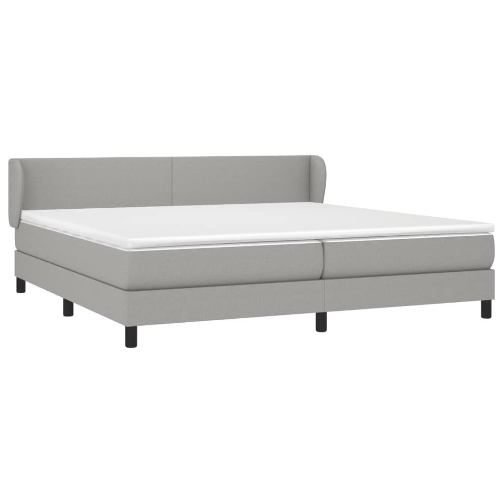 Boxspring met matras stof lichtgrijs 200x200 cm is nu te koop bij PeponiXL, paradijselijk wonen!