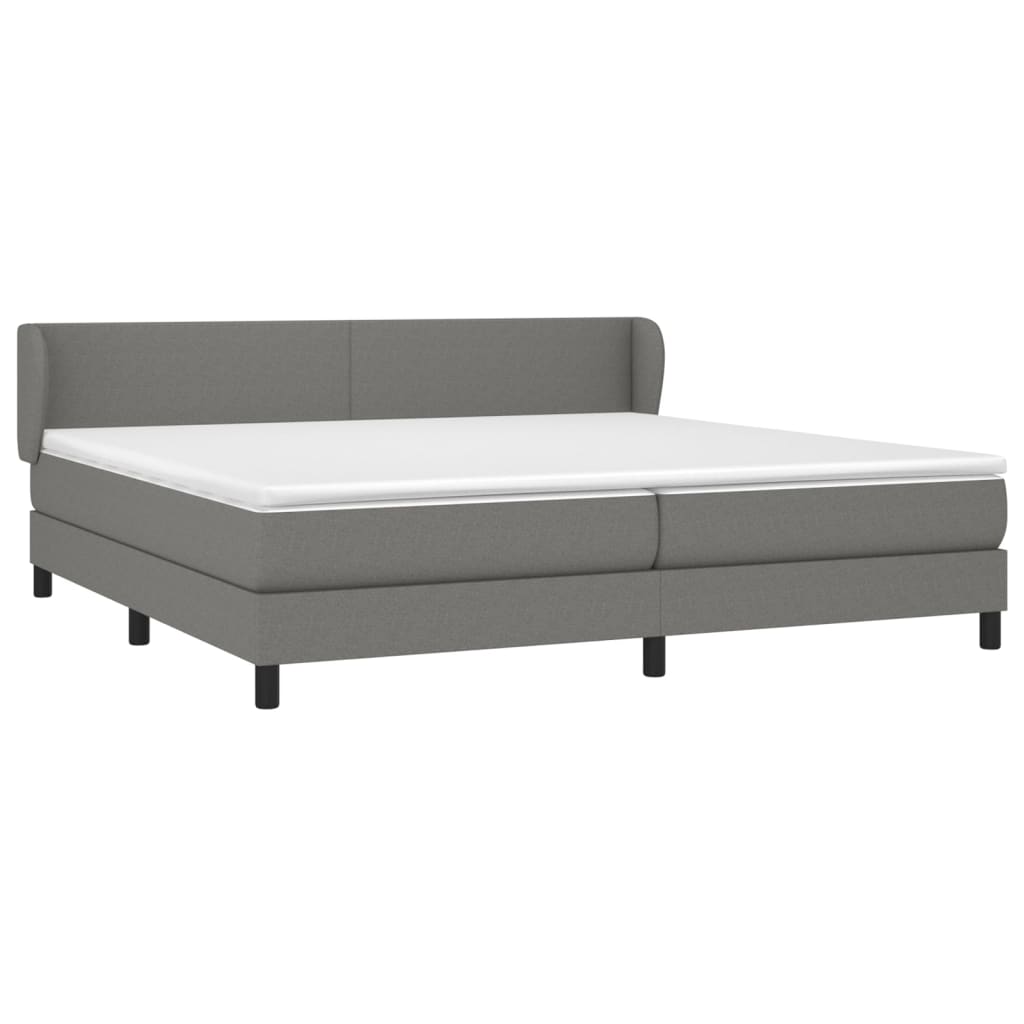 Boxspring met matras stof donkergrijs 200x200 cm is nu te koop bij PeponiXL, paradijselijk wonen!