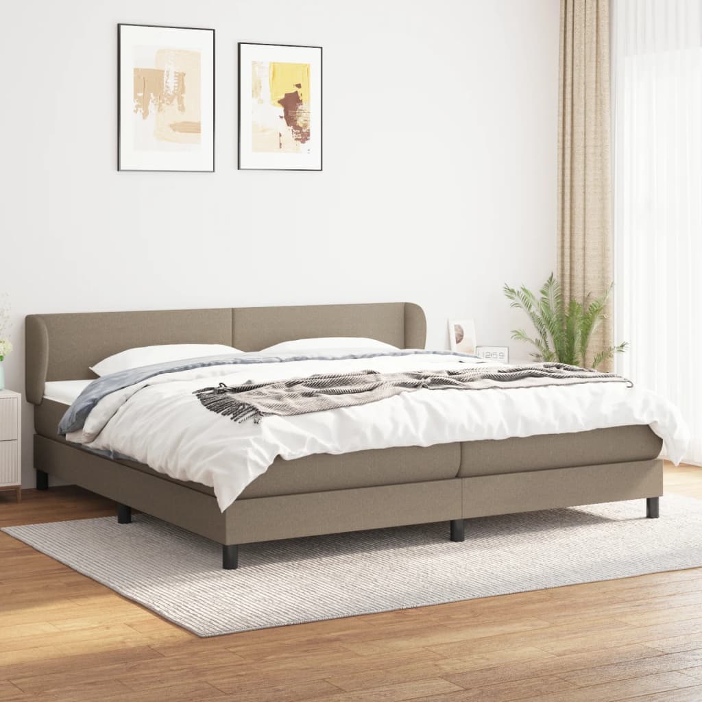 Boxspring met matras stof taupe 200x200 cm is nu te koop bij PeponiXL, paradijselijk wonen!
