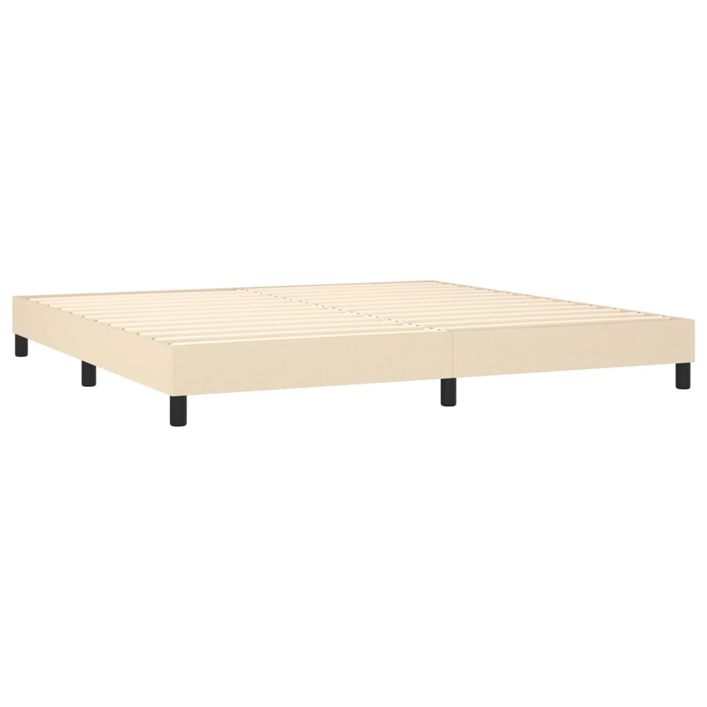 Boxspring met matras stof crèmekleurig 200x200 cm is nu te koop bij PeponiXL, paradijselijk wonen!
