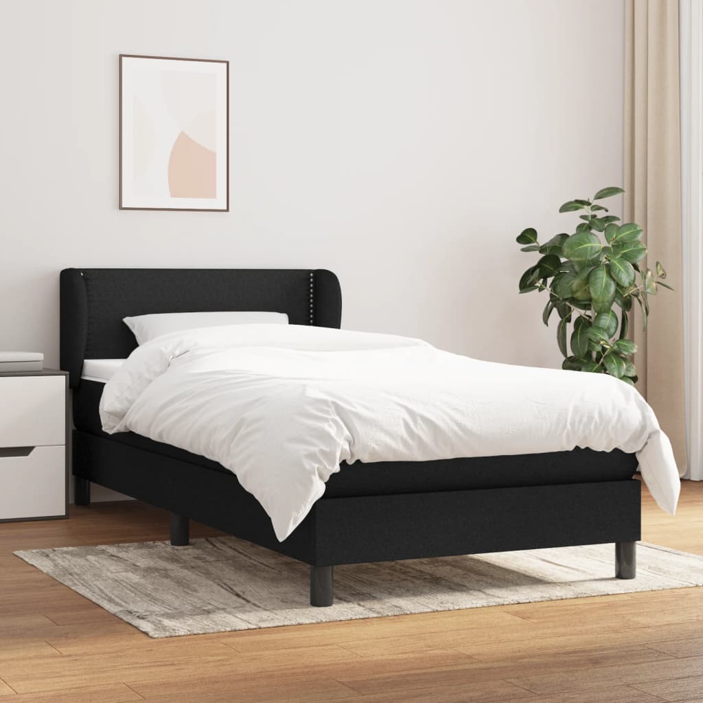 Boxspring met matras stof zwart 80x200 cm is nu te koop bij PeponiXL, paradijselijk wonen!