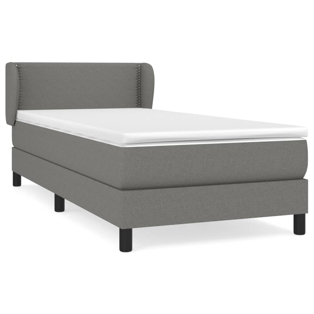 Boxspring met matras stof donkergrijs 90x190 cm is nu te koop bij PeponiXL, paradijselijk wonen!