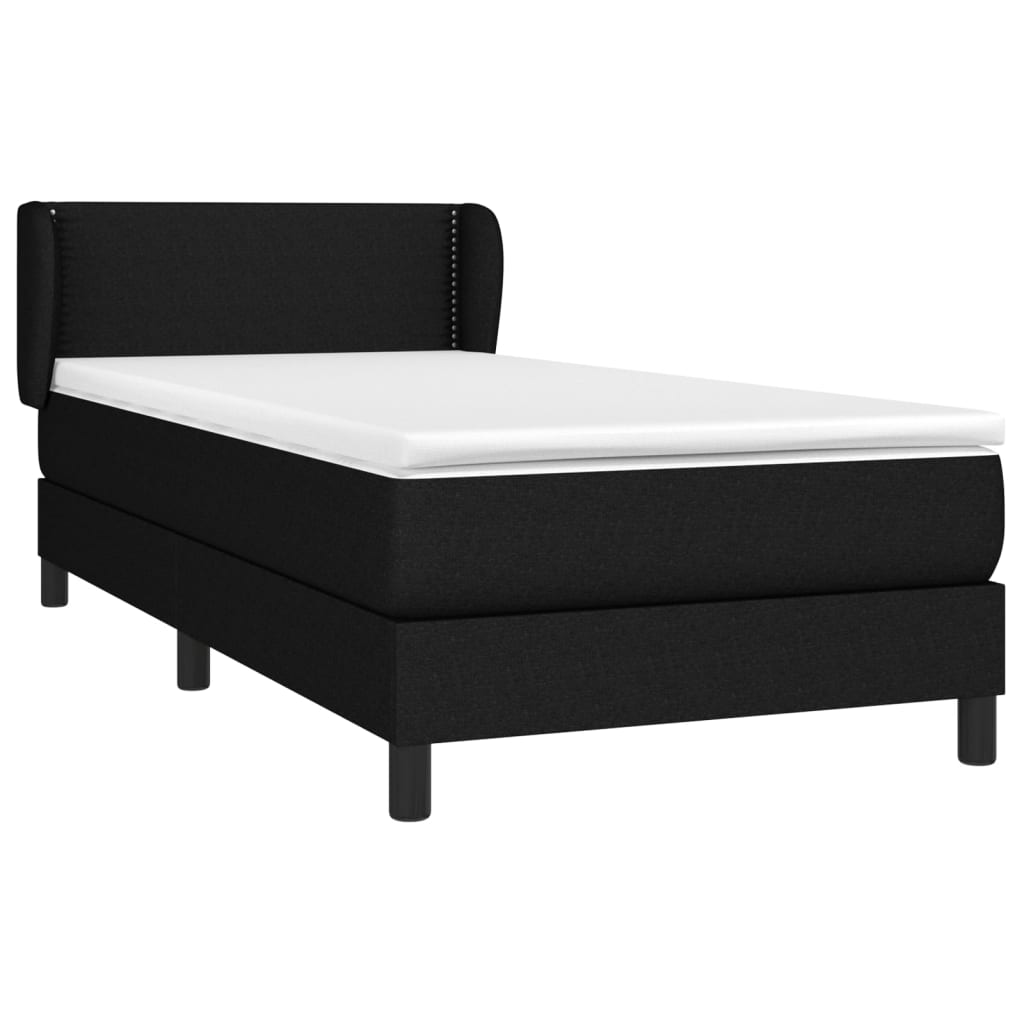 Boxspring met matras stof zwart 90x200 cm is nu te koop bij PeponiXL, paradijselijk wonen!