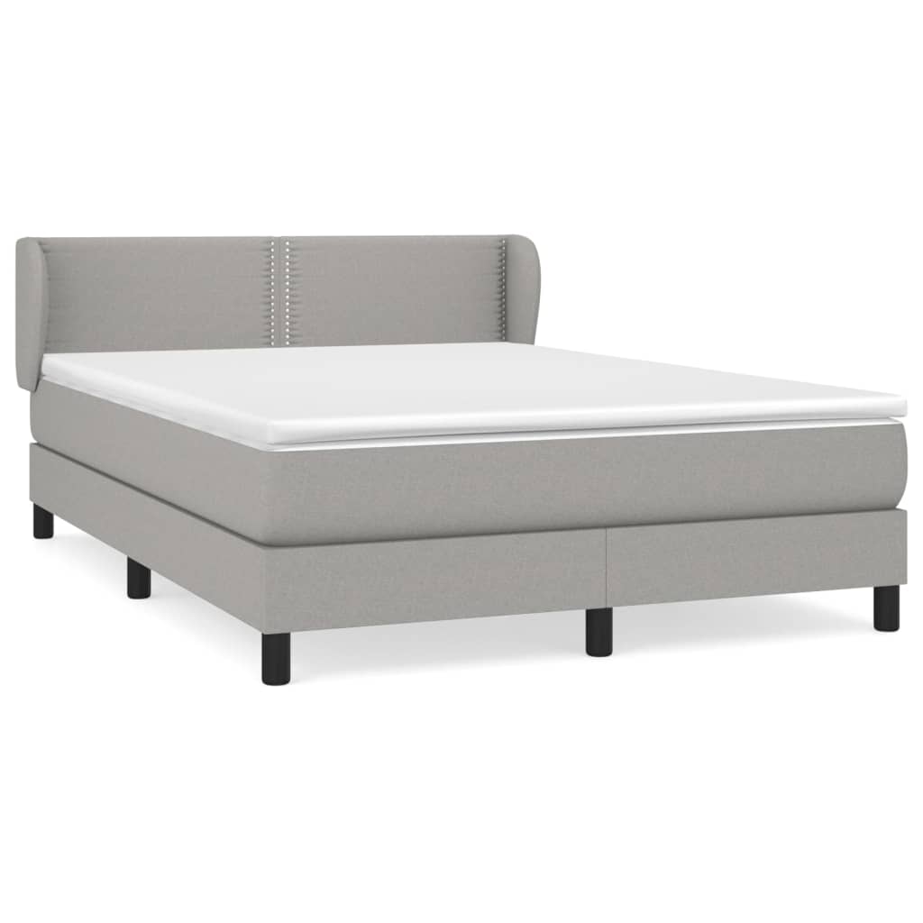 Boxspring met matras stof lichtgrijs 140x190 cm is nu te koop bij PeponiXL, paradijselijk wonen!