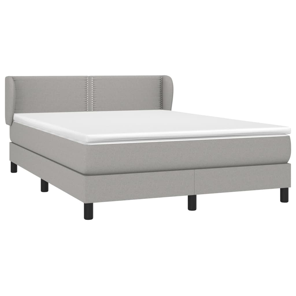 Boxspring met matras stof lichtgrijs 140x190 cm is nu te koop bij PeponiXL, paradijselijk wonen!