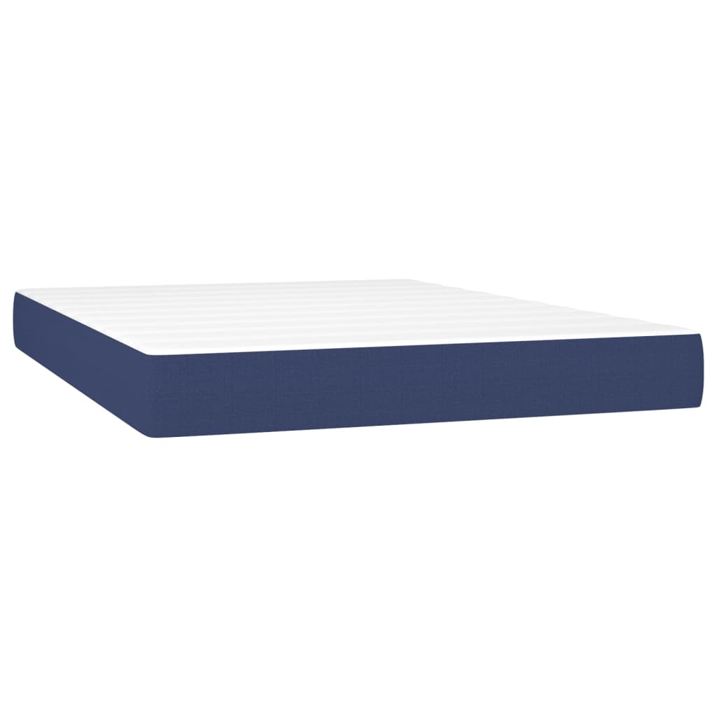 Boxspring met matras stof blauw 140x190 cm is nu te koop bij PeponiXL, paradijselijk wonen!