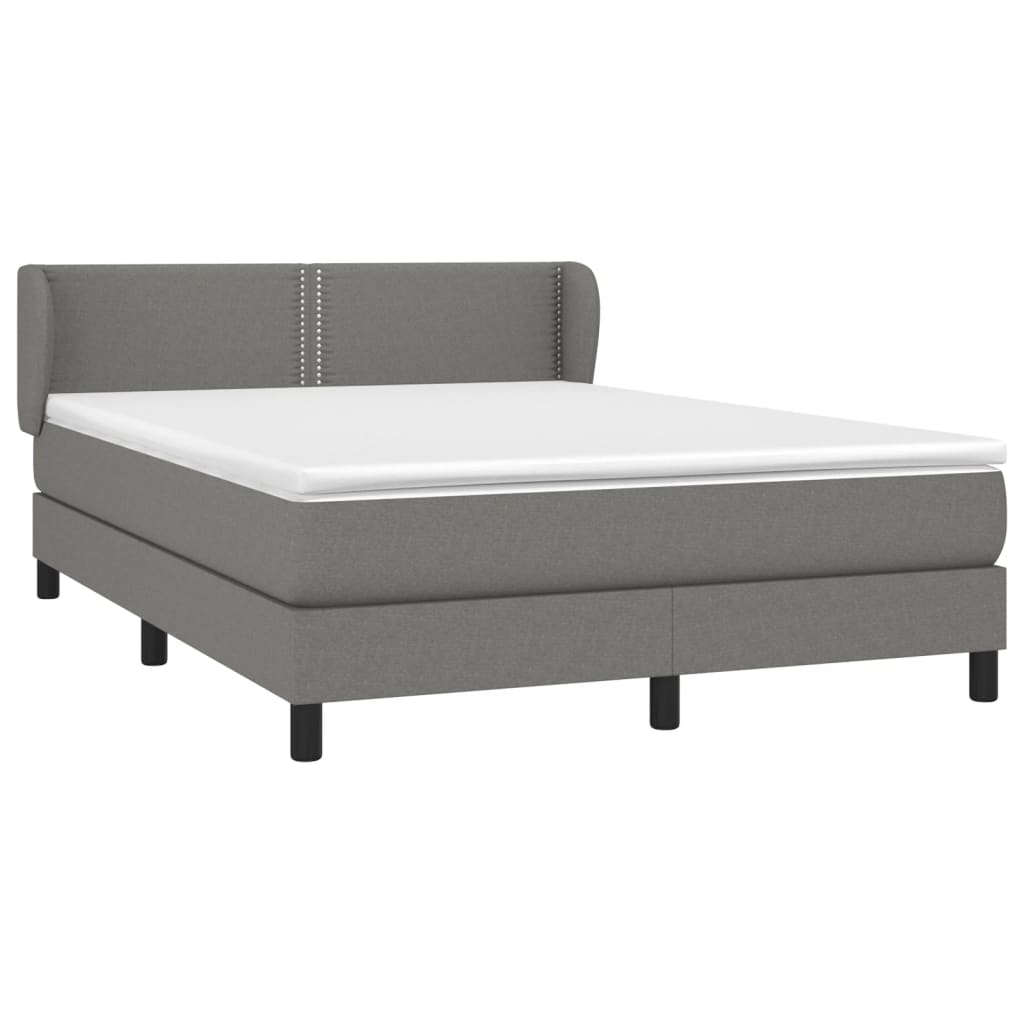 Boxspring met matras stof donkergrijs 140x200 cm is nu te koop bij PeponiXL, paradijselijk wonen!