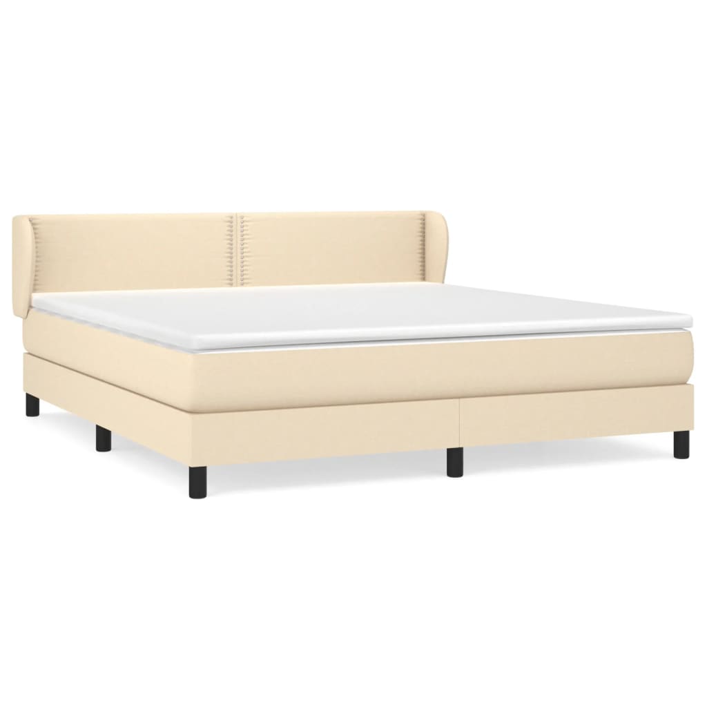 Boxspring met matras stof crèmekleurig 180x200 cm is nu te koop bij PeponiXL, paradijselijk wonen!