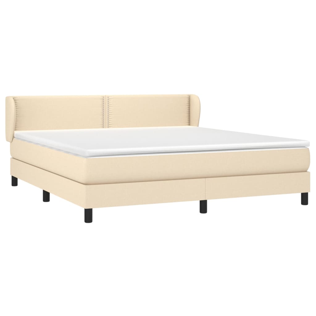 Boxspring met matras stof crèmekleurig 180x200 cm is nu te koop bij PeponiXL, paradijselijk wonen!