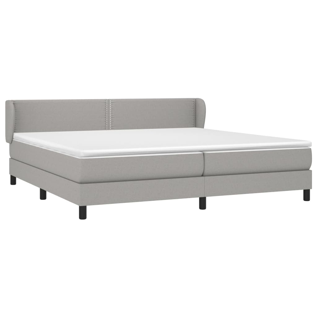 Boxspring met matras stof lichtgrijs 200x200 cm is nu te koop bij PeponiXL, paradijselijk wonen!