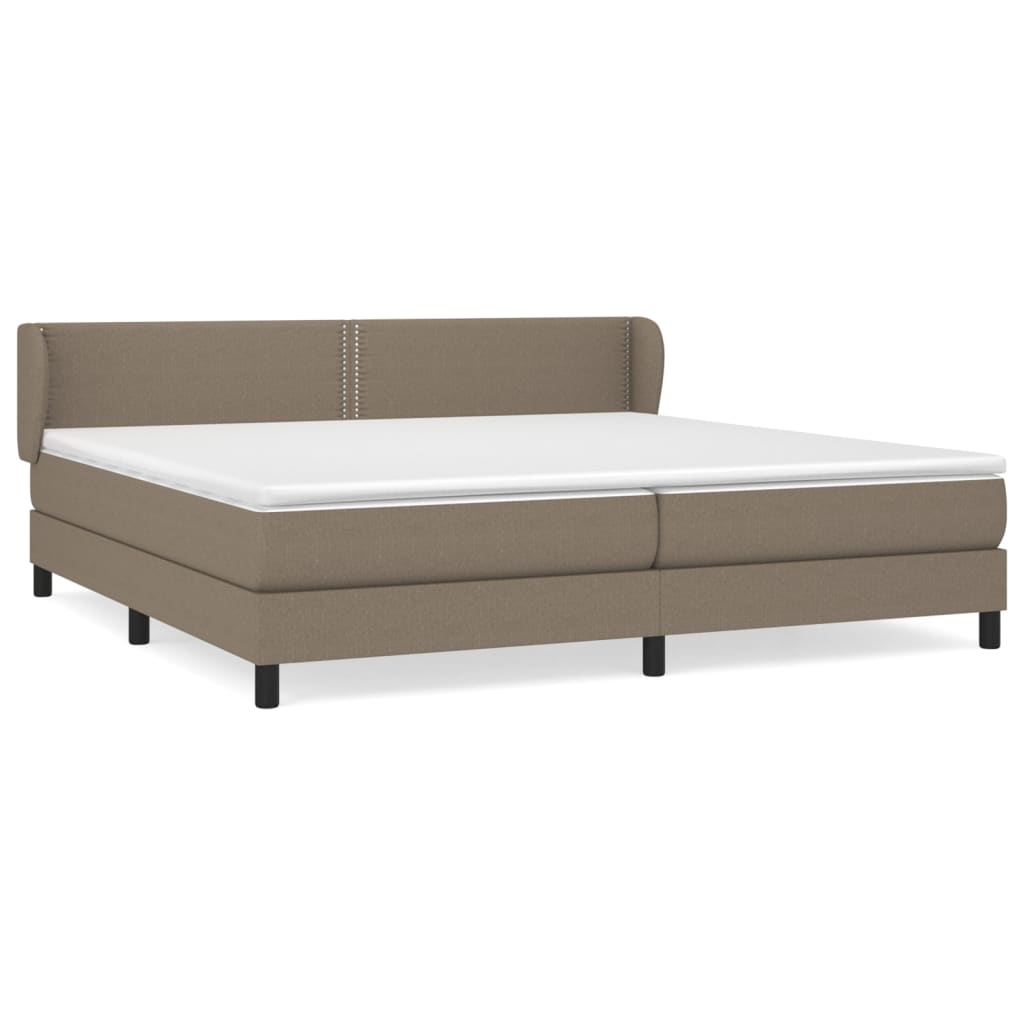 Boxspring met matras stof taupe 200x200 cm is nu te koop bij PeponiXL, paradijselijk wonen!