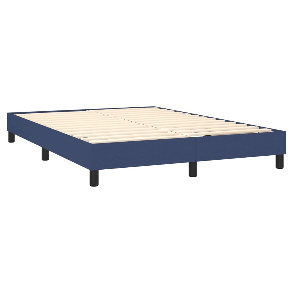 Boxspring met matras stof blauw 140x190 cm is nu te koop bij PeponiXL, paradijselijk wonen!
