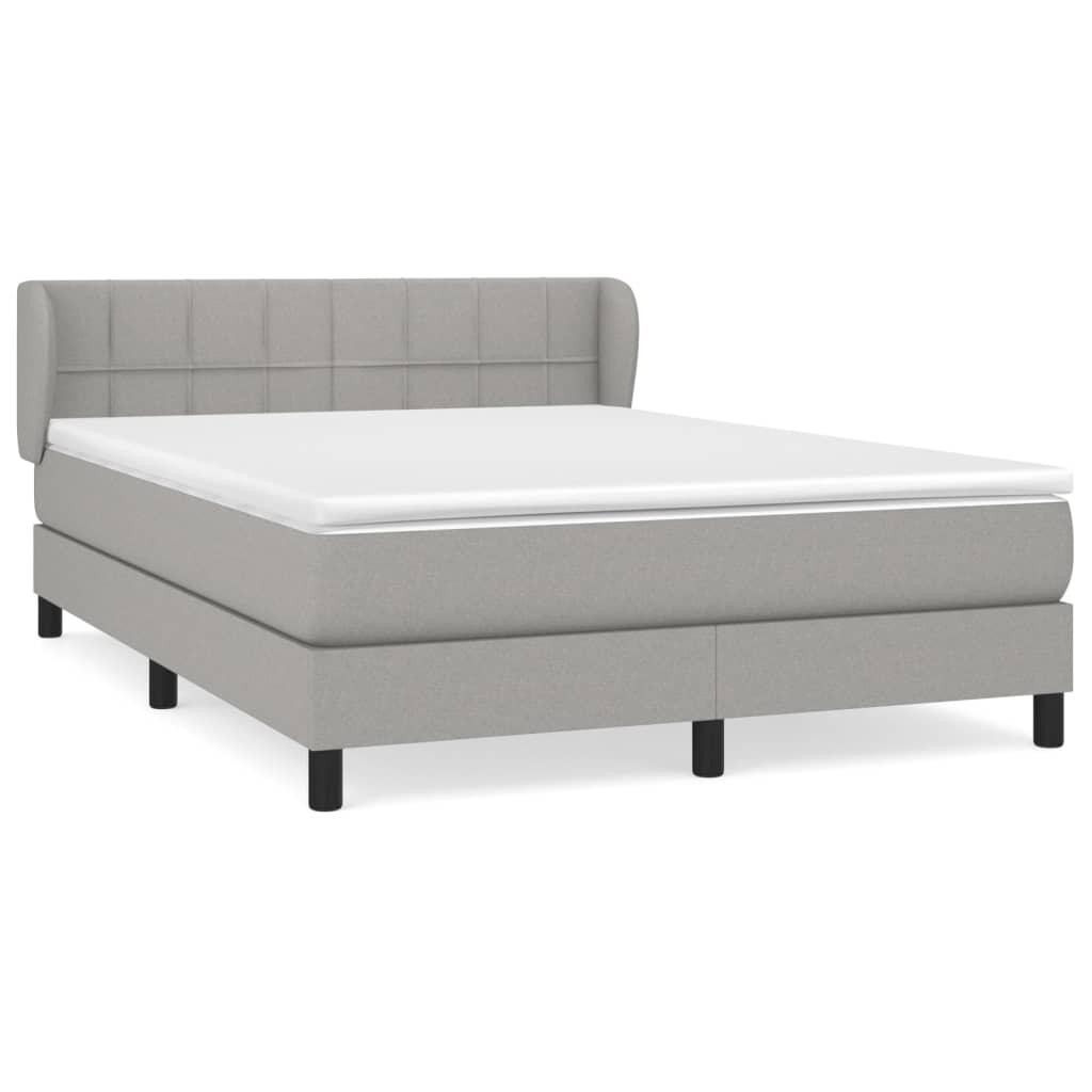 Boxspring met matras stof lichtgrijs 140x200 cm is nu te koop bij PeponiXL, paradijselijk wonen!