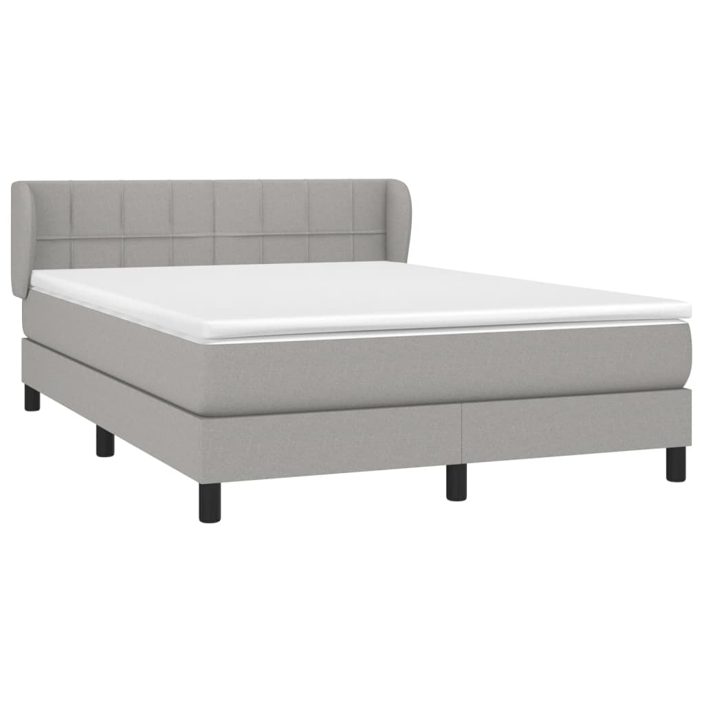 Boxspring met matras stof lichtgrijs 140x200 cm is nu te koop bij PeponiXL, paradijselijk wonen!