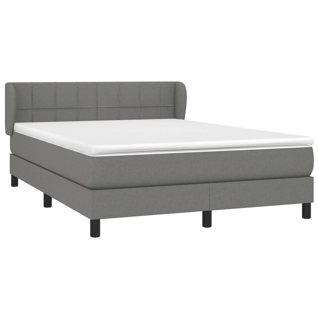 Boxspring met matras stof donkergrijs 140x200 cm is nu te koop bij PeponiXL, paradijselijk wonen!