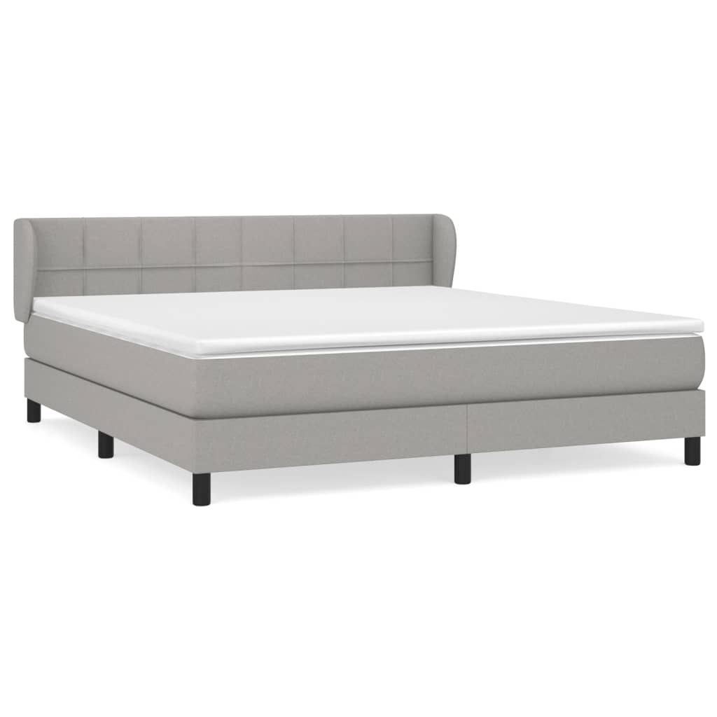 Boxspring met matras stof lichtgrijs 180x200 cm is nu te koop bij PeponiXL, paradijselijk wonen!
