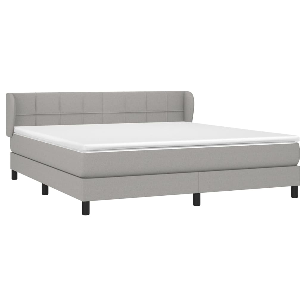 Boxspring met matras stof lichtgrijs 180x200 cm is nu te koop bij PeponiXL, paradijselijk wonen!