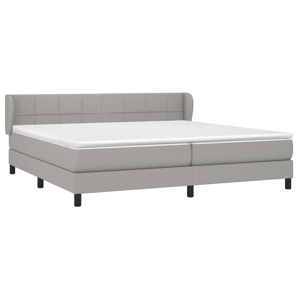Boxspring met matras stof lichtgrijs 200x200 cm is nu te koop bij PeponiXL, paradijselijk wonen!