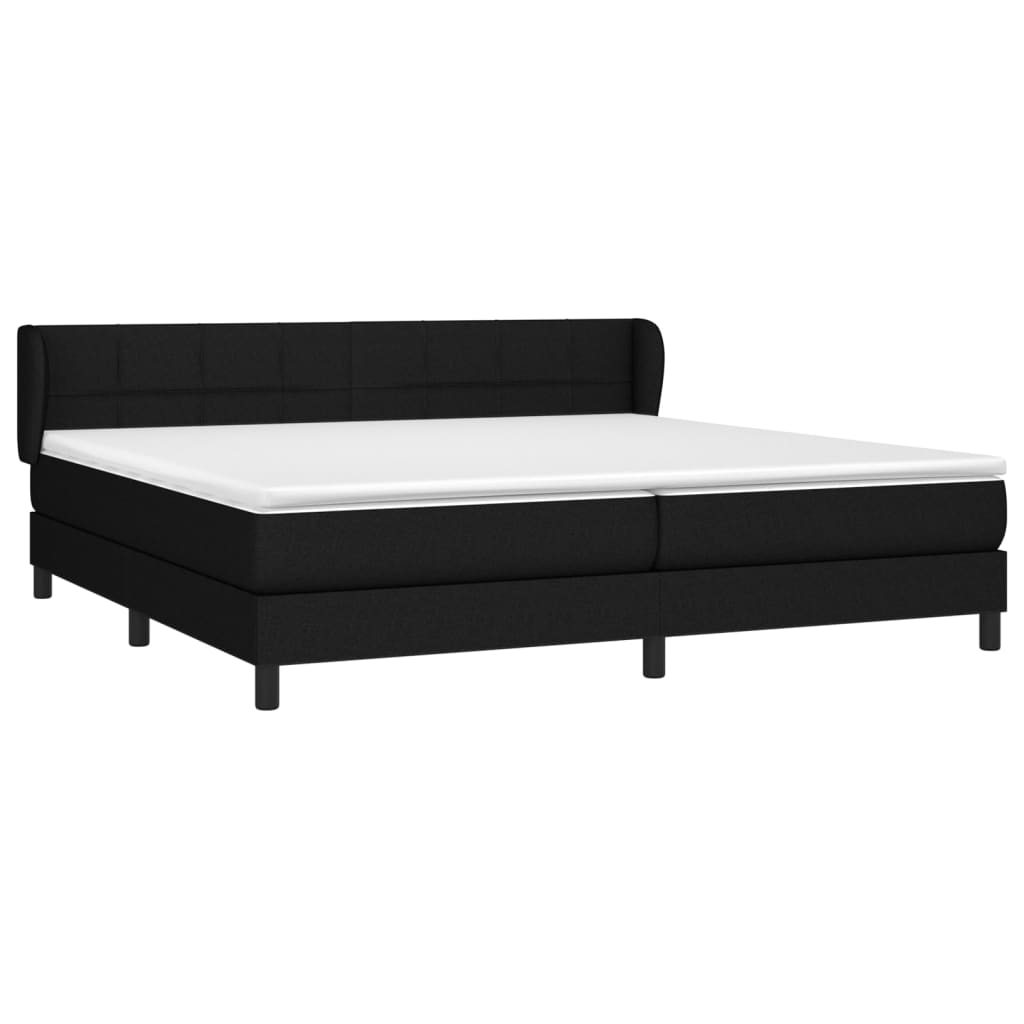 Boxspring met matras stof zwart 200x200 cm is nu te koop bij PeponiXL, paradijselijk wonen!