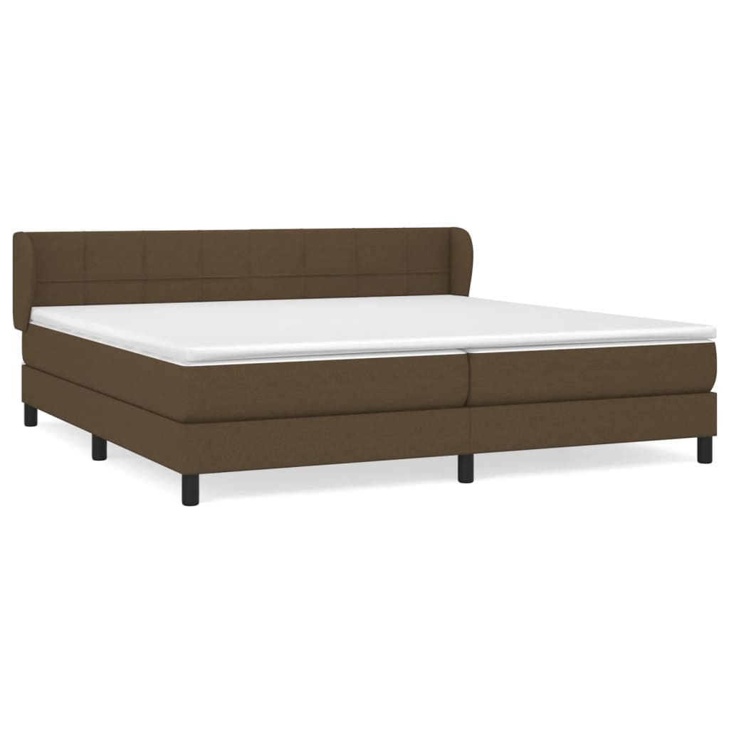 Boxspring met matras stof donkerbruin 200x200 cm is nu te koop bij PeponiXL, paradijselijk wonen!