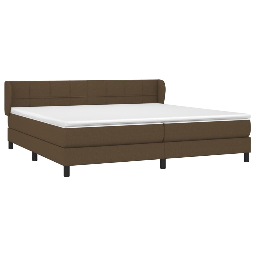 Boxspring met matras stof donkerbruin 200x200 cm is nu te koop bij PeponiXL, paradijselijk wonen!