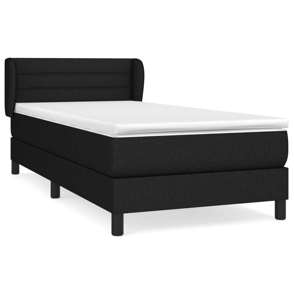 Boxspring met matras stof zwart 80x200 cm is nu te koop bij PeponiXL, paradijselijk wonen!