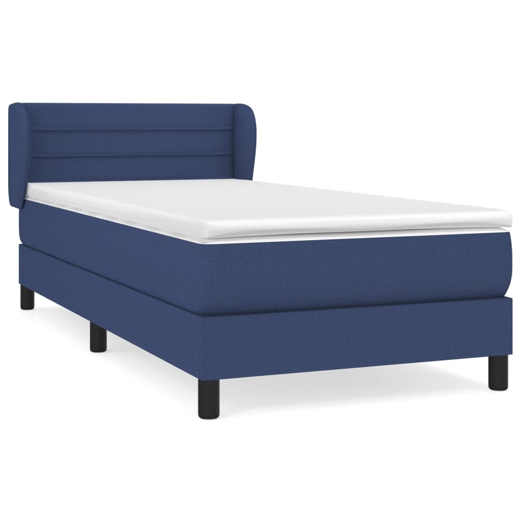Boxspring met matras stof blauw 90x190 cm is nu te koop bij PeponiXL, paradijselijk wonen!