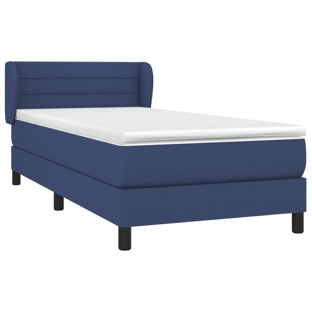 Boxspring met matras stof blauw 90x190 cm is nu te koop bij PeponiXL, paradijselijk wonen!