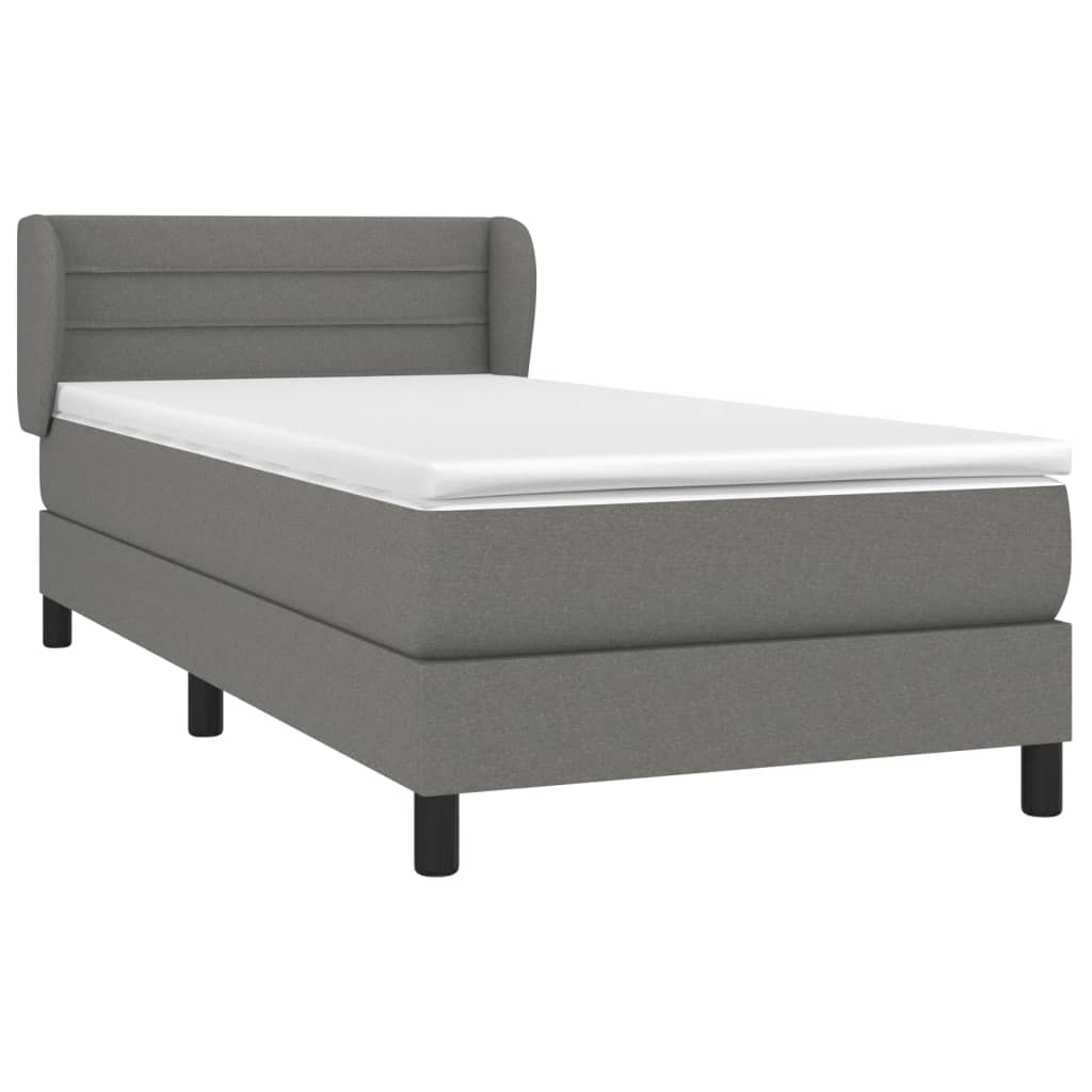Boxspring met matras stof donkergrijs 90x200 cm is nu te koop bij PeponiXL, paradijselijk wonen!