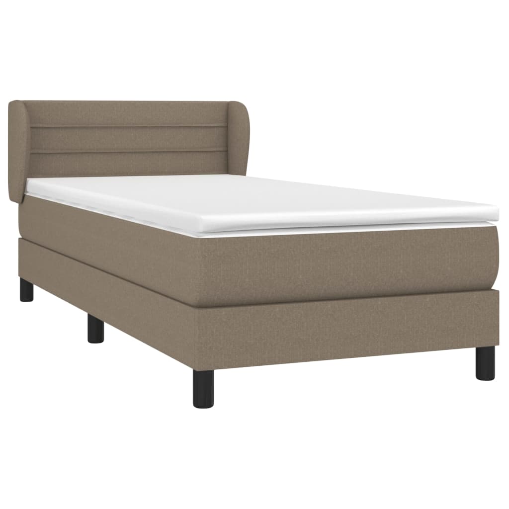 Boxspring met matras stof taupe 100x200 cm is nu te koop bij PeponiXL, paradijselijk wonen!