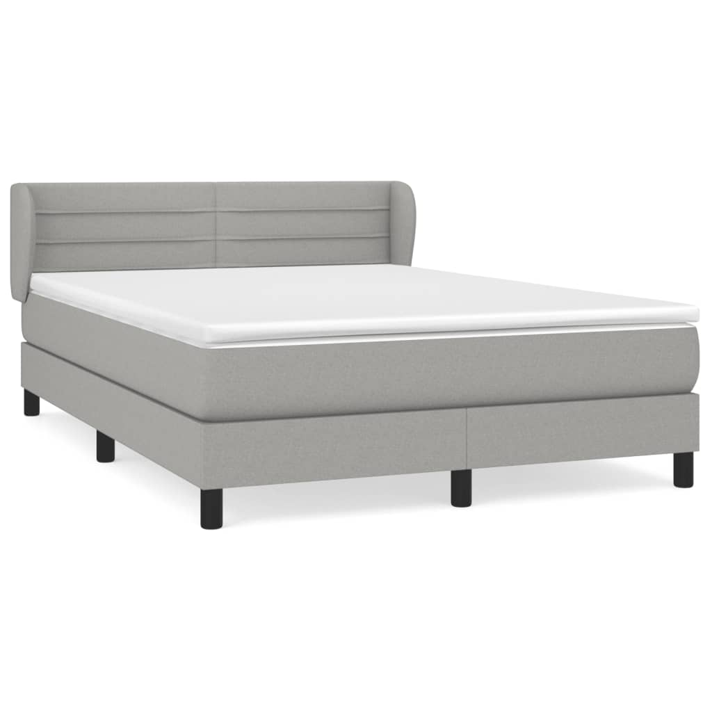Boxspring met matras stof lichtgrijs 140x190 cm is nu te koop bij PeponiXL, paradijselijk wonen!