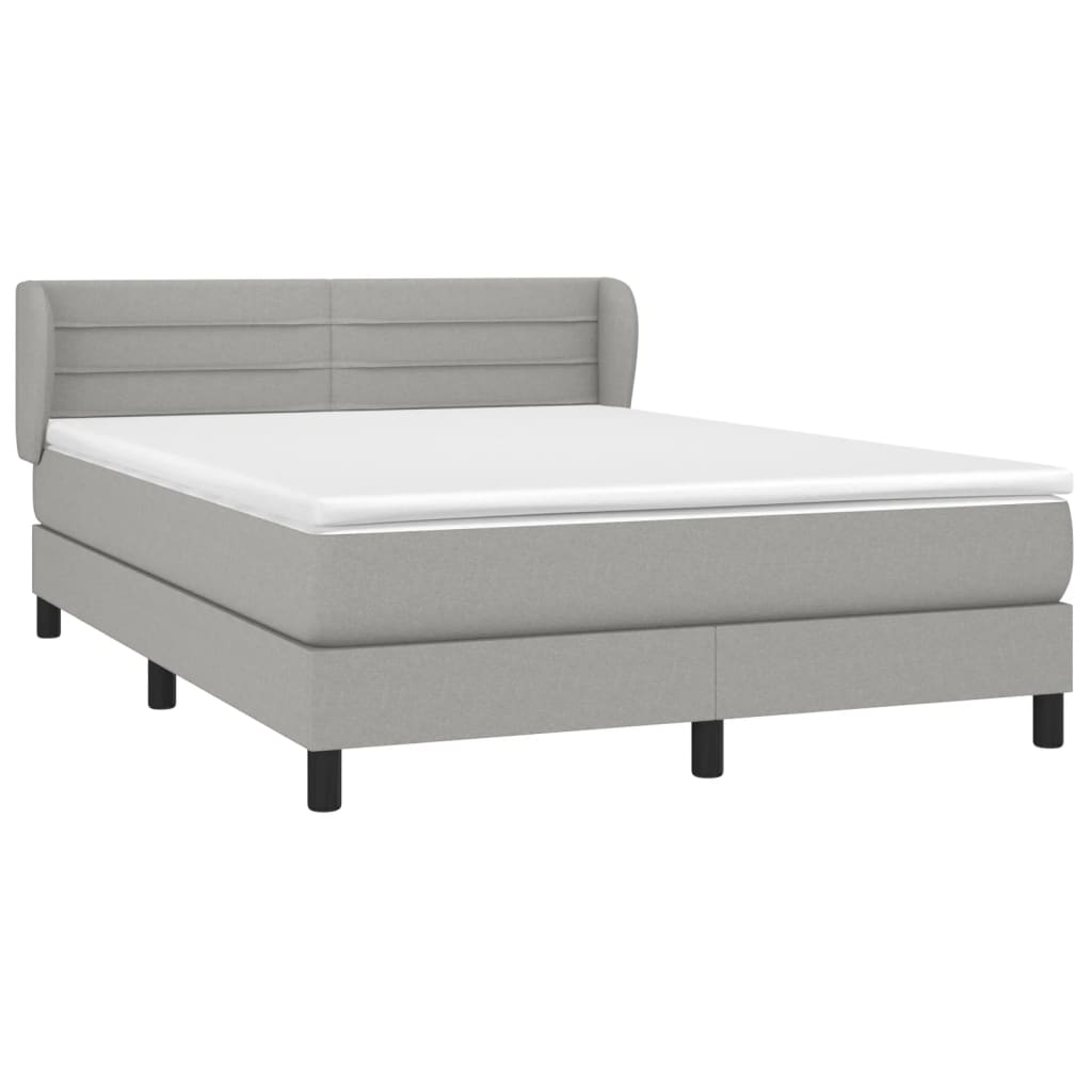 Boxspring met matras stof lichtgrijs 140x190 cm is nu te koop bij PeponiXL, paradijselijk wonen!