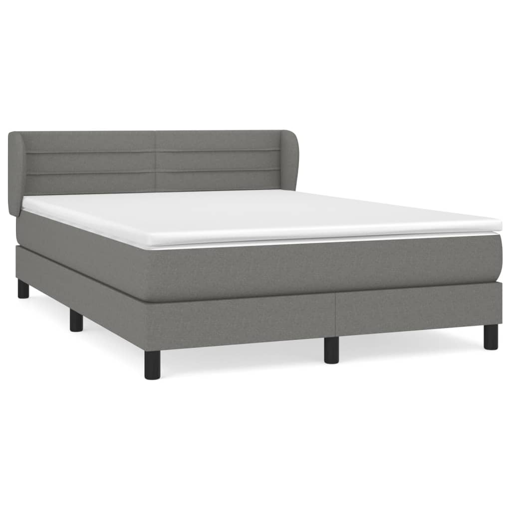 Boxspring met matras stof donkergrijs 140x190 cm is nu te koop bij PeponiXL, paradijselijk wonen!