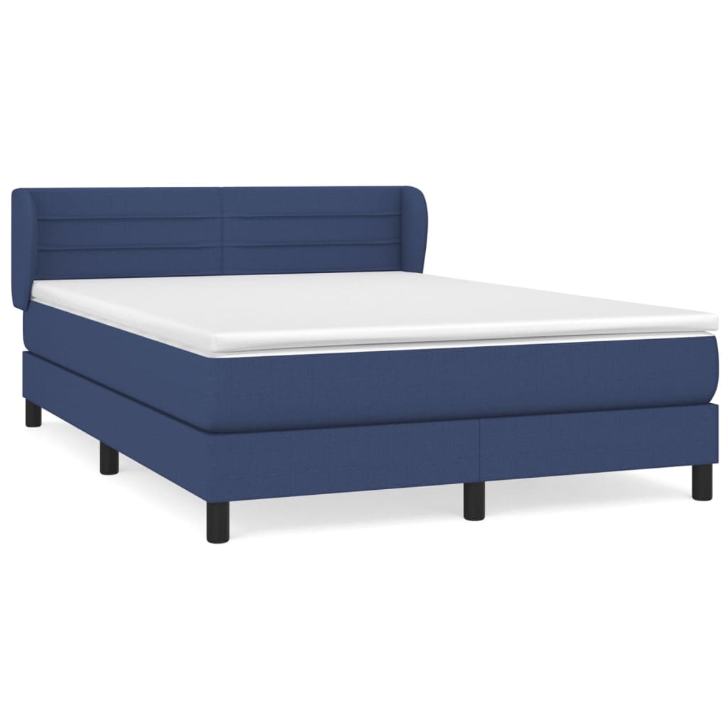 Boxspring met matras stof blauw 140x190 cm is nu te koop bij PeponiXL, paradijselijk wonen!