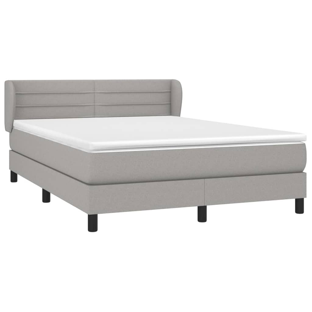 Boxspring met matras stof lichtgrijs 140x200 cm is nu te koop bij PeponiXL, paradijselijk wonen!