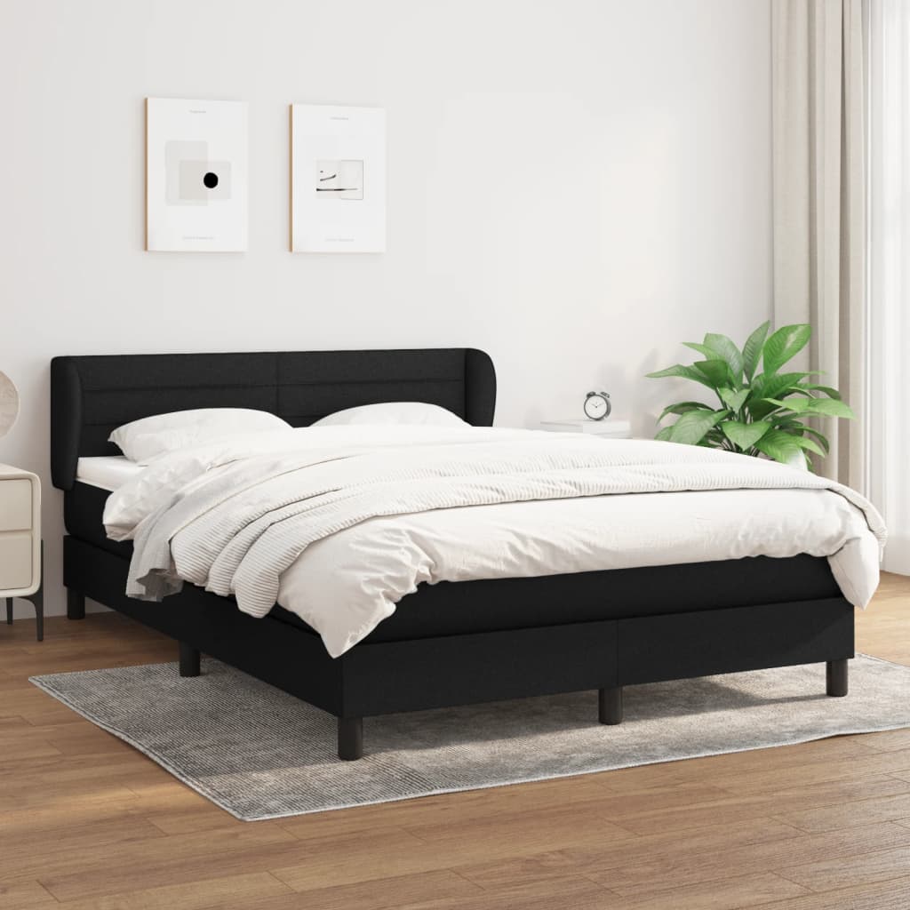 Boxspring met matras stof zwart 140x200 cm is nu te koop bij PeponiXL, paradijselijk wonen!